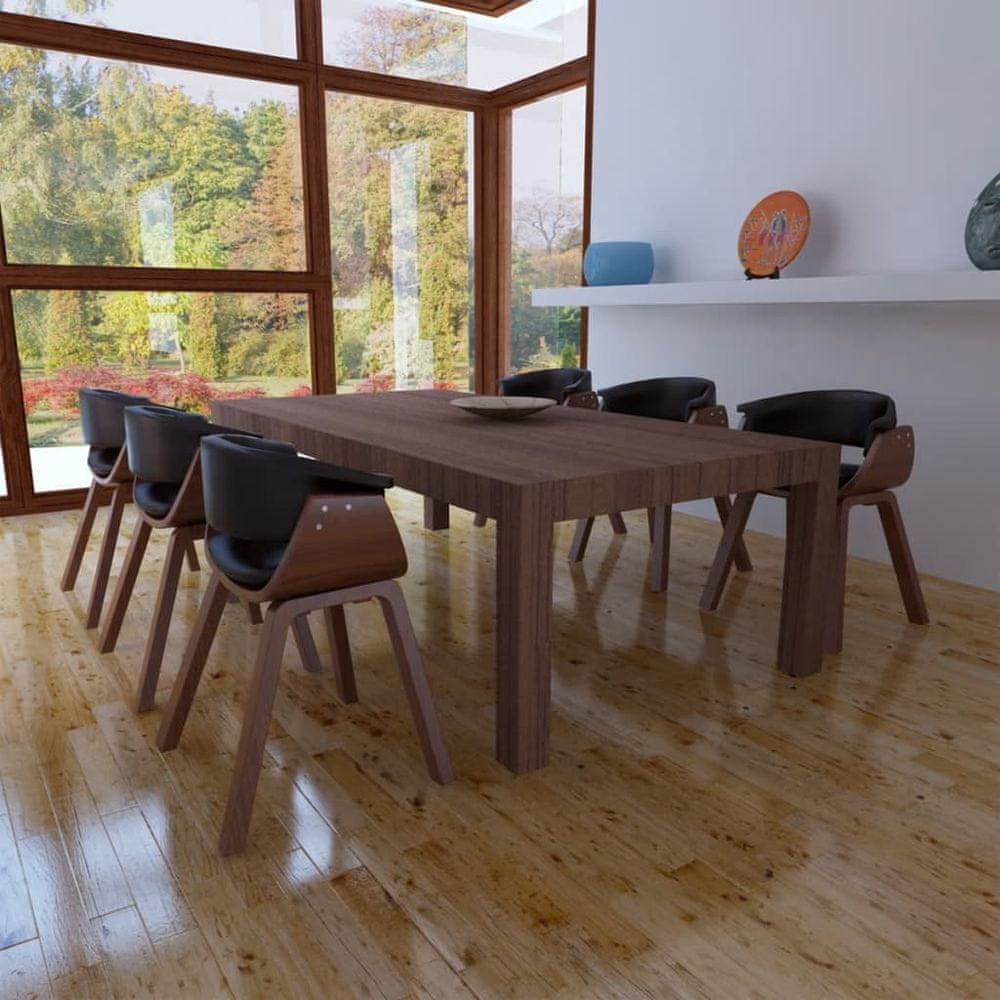 Petromila vidaXL Jedálenské stoličky 6 ks, ohýbané drevo a umelá koža 